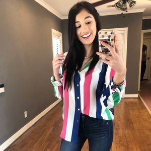 Velvet Heart Stripe Button Up!